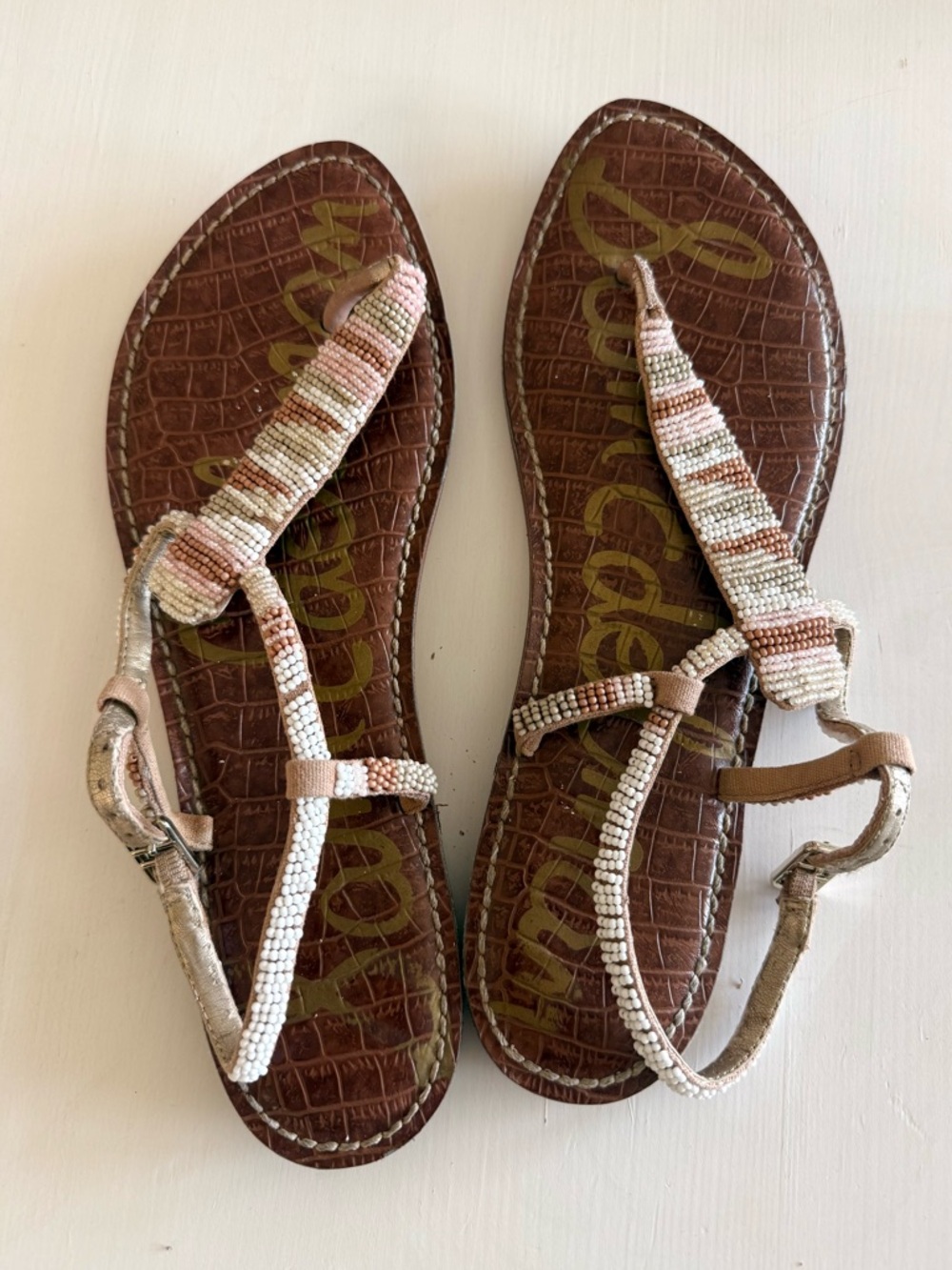 Sam Edelman Gail Beaded Thong Sandals Boho Colorful beads Size 9.5
